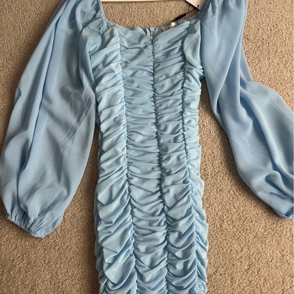 Blue Mini Dress long sleeve